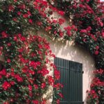 La Rosa Cocktail è Molto originale, fiori semplici di 5 petali, color rosso geranio con centro giallo